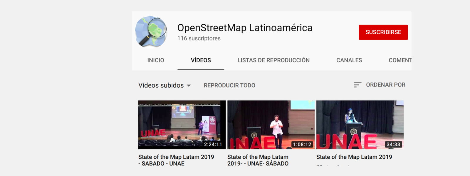 Portada. Canal de Youtube de OpenStreetMap LatinoAmérica