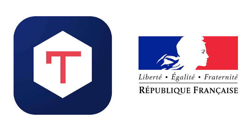 Logo de Tchap e da República Francesa