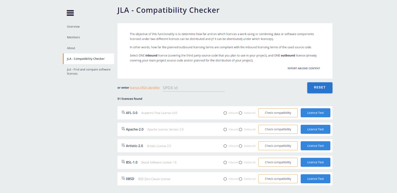 JLA compatibility checker