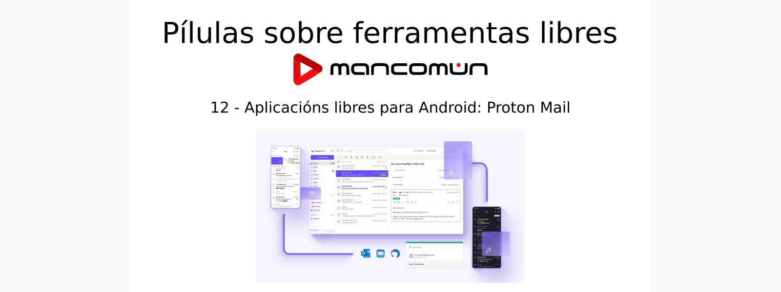 Aplicacións libres para Android: Proton Mail, correo electrónico