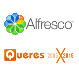 Logo de Alfresco e a empresa Queres Tencoloxía