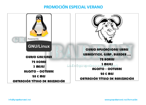 Cartel promocional dos cursos