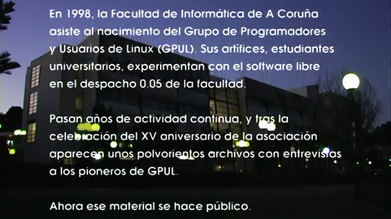 Captura do comezo do vídeo documental da historia de GPUL Captura do comezo do vídeo documental da historia de GPUL