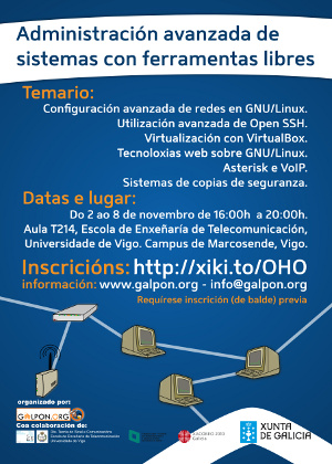 Cartel do Curso de Administración de sistemas