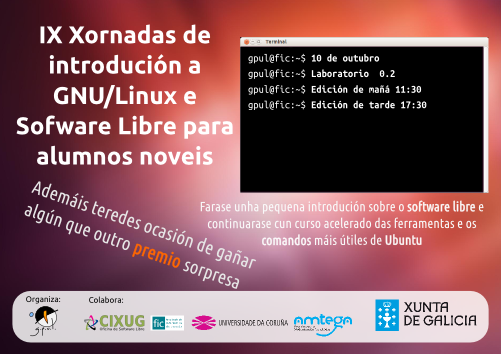 Cartel  das IX xornadas de introdución a alumnos noveis de GPUL