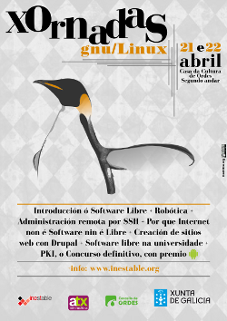 Cartel das VIII Xornadas de GNU/Linux de Ordes