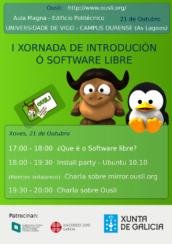 Cartel das Xornadas de Introdución ao SwL de OUSLI Cartel das Xornadas de Introdución ao SwL de OUSLI