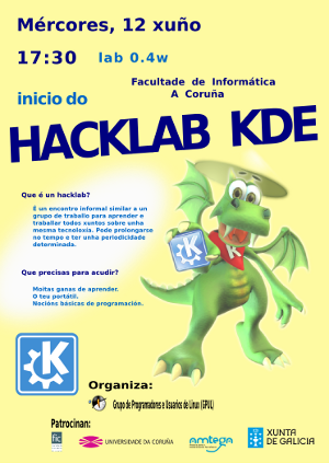 Cartel do hacklab de KDE de GPUL