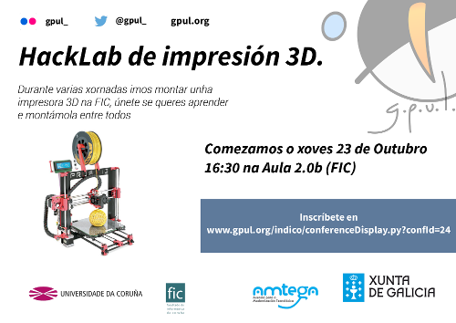 Cartel do hacklab de impresión 3D