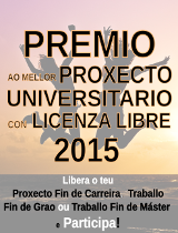 Banner do premio ao mellor proxecto universitario con licenza libre