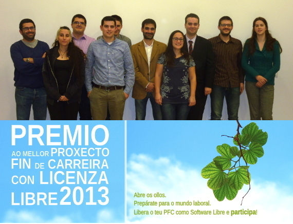 Foto de grupo: Xurado do premio e finalistas