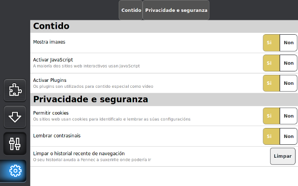 configuración de fennec configuración de fennec