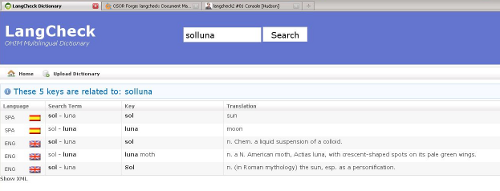 Captura do funcionamento de langcheck 