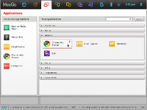 Interface de MeeGo 