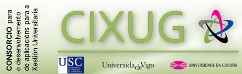 Logotipo do CIXUG e as 3 Universidades do SUG